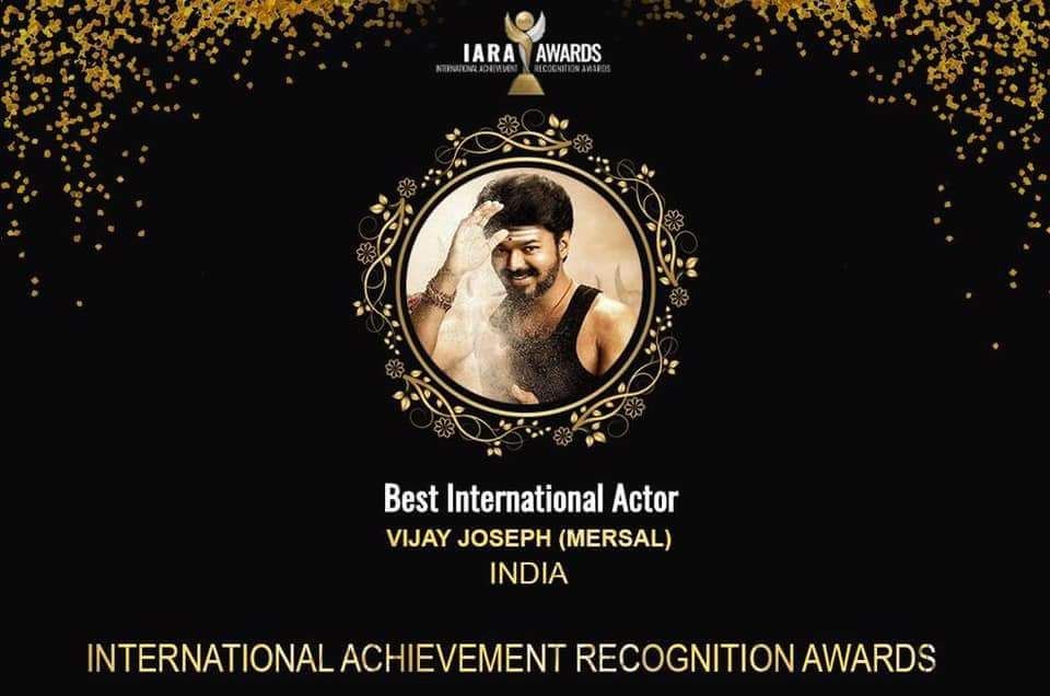 சர்வதேச அளவில் சிறந்த நடிகர் விருது: விஜய் 'மெர்சல்' சாதனை