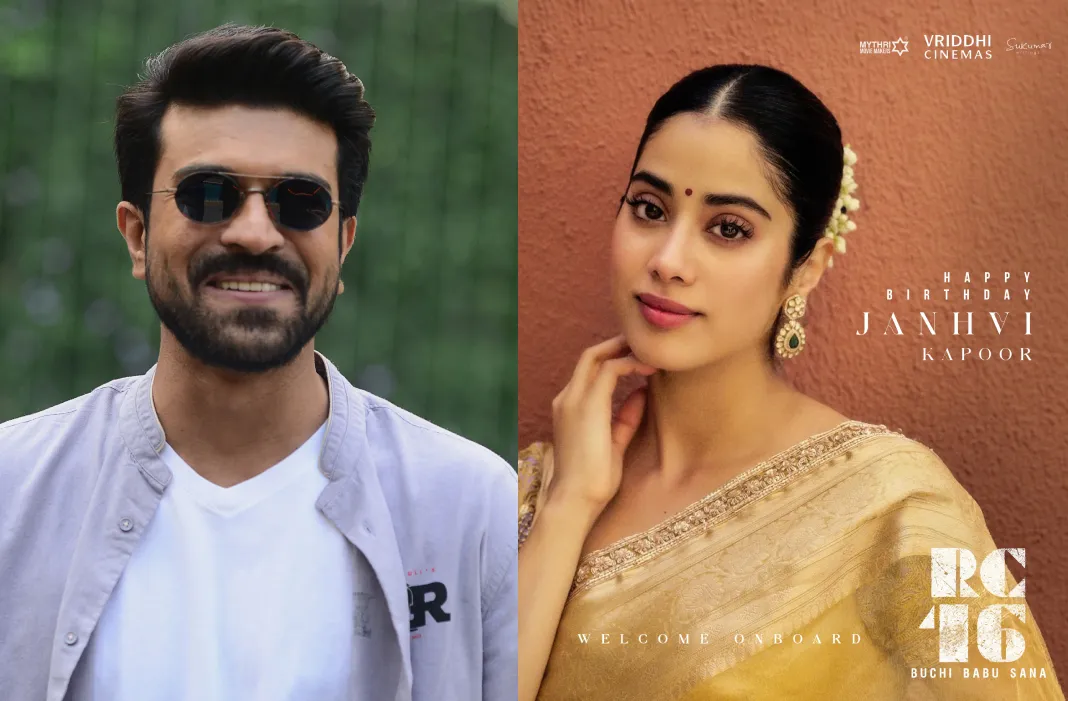 'குளோபல் ஸ்டார்' ராம்சரணுடன் இணைந்த பாலிவுட் நடிகை ஜான்வி கபூர்!