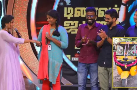பெண் ஓட்டுனருக்கு ஆட்டோவை பரிசளித்த 'டிரைவர் ஜமுனா' படக் குழு