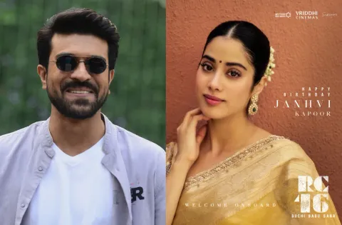 'குளோபல் ஸ்டார்' ராம்சரணுடன் இணைந்த பாலிவுட் நடிகை ஜான்வி கபூர்!